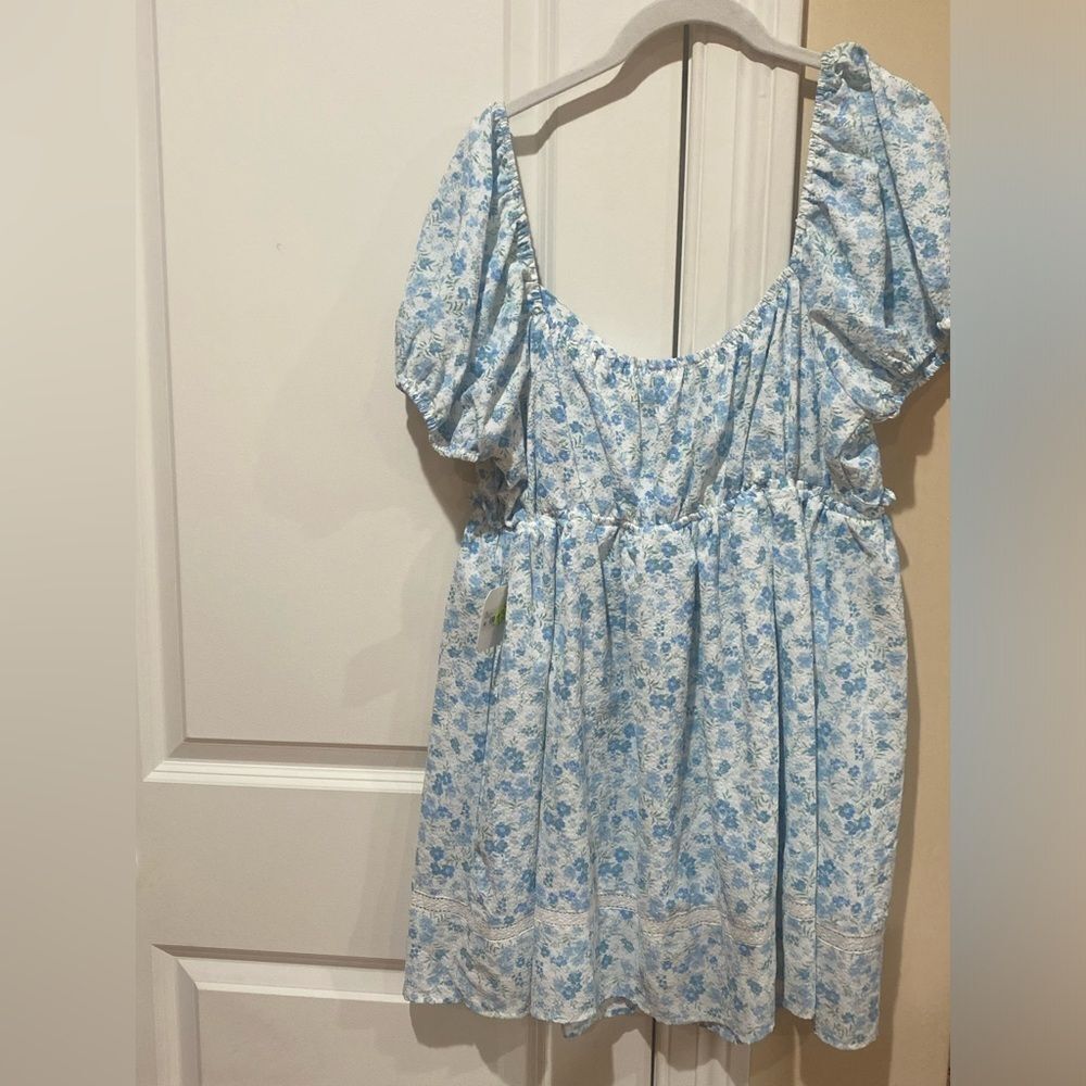 Altar'd State Light Blue Floral Mini Dress - Picture 4 of 9